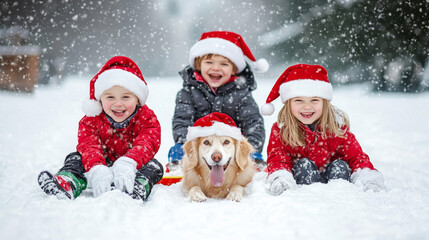 Kids_sledding_with_a_dog