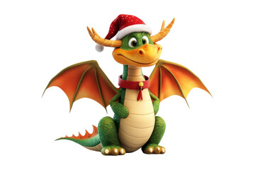 Obraz premium Festive dragon character enchanted forest 3d animation holiday spirit playful viewpoint