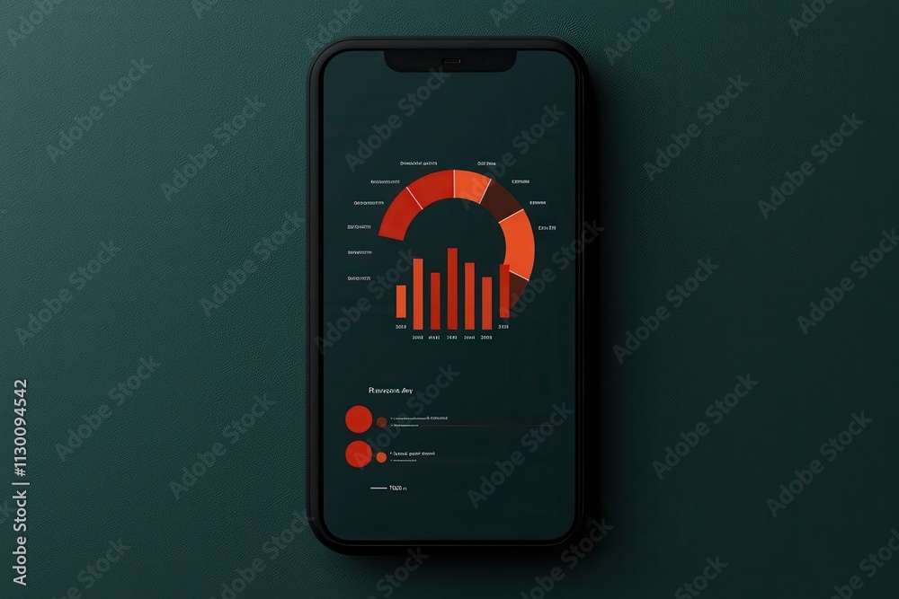 Poster analyzing data trends on mobile device business environment graphical content digital viewpoint data
