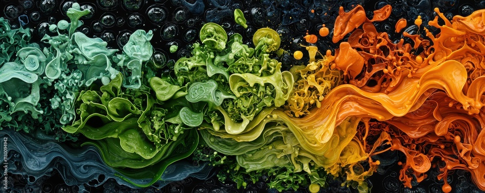 Poster dynamic color splash action abstract art digital composition vibrant environment close-up view creat