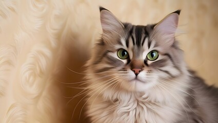 View of adorable Cute domestic domestic cat