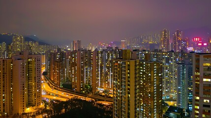 Obraz premium Colorful architecture modern night sky with