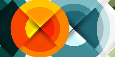 Obraz premium Circle and semi circle geometric background. Vector Illustration For Wallpaper, Banner, Background, Card, Book Illustration, landing page