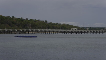 long bridge on the beach