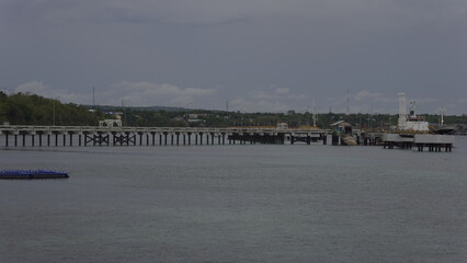 long bridge at the beach