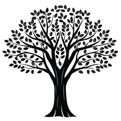 Obraz premium tree silhouette vector icon isolated on white background