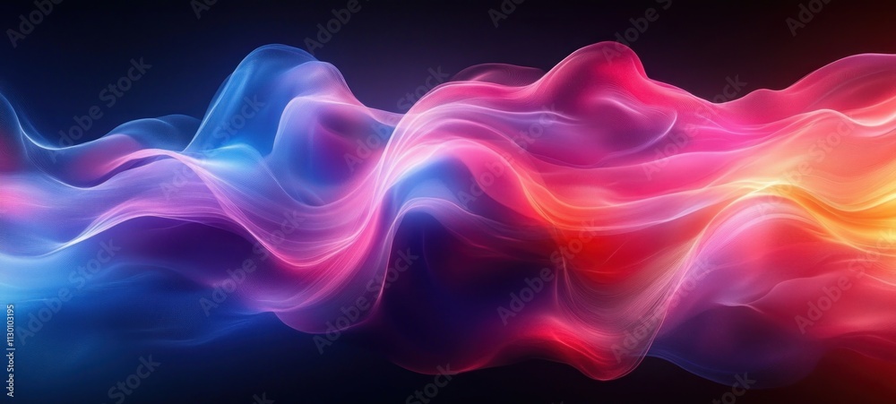 Poster vibrant abstract background smooth color gradients red pink blue illuminated minimalist design