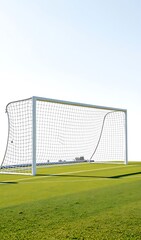 Fototapeta premium Soccer Goal on a Sunny Day, Ready for Action. AI Generated