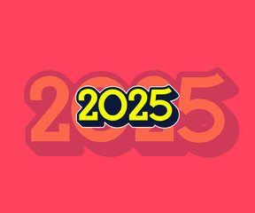 Minimalist 2025 Vector Design with Modern Geometric Shapes and Typography