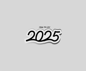 Minimalist 2025 Vector Design with Modern Geometric Shapes and Typography