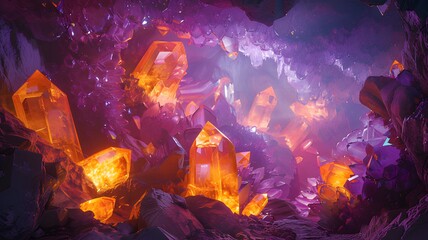 Fototapeta premium Crystal cave background.