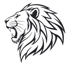 lion head vector silhouette image with a white background. 
