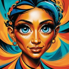 Modern Fine Art Abstract Portrait with Striking Eyes