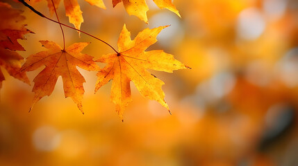 Obraz premium Autumn Leaves: Golden Hues, Nature's Beauty