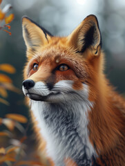 Fototapeta premium Portrait of a Red Fox, Vulpes vulpes, in Its Natural Habitat