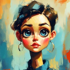 Fine Art Style Portrait with Dreamlike Oversized Eyes