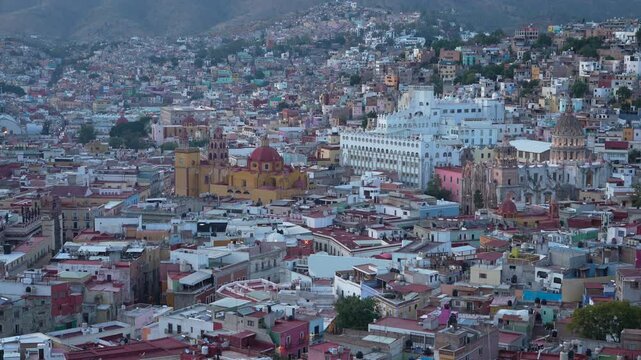 Guanajuato Cityview early in the morning with the sound of church bells
