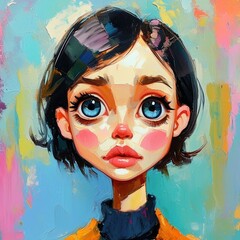 Ethereal Abstract Portrait with Bold and Oversized Eyes