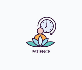 Patience Vector, Icon Or Logo Sign Symbol Illustration 