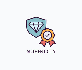 Fototapeta premium Authenticity Vector, Icon Or Logo Sign Symbol Illustration 