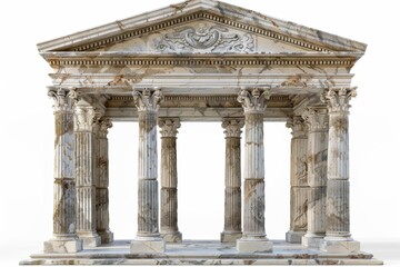 Fototapeta premium Ancient Greek Marble Temple Architecture: A Detailed 3D Render of a Classical Structure