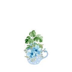 Watercolor Cup flower house plant