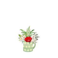 Watercolor Cup flower house plant