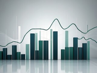 Sophisticated minimalist investment chart serves in clear background