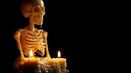 Wax Skeleton Melts with Candles, Darkly Atmospheric