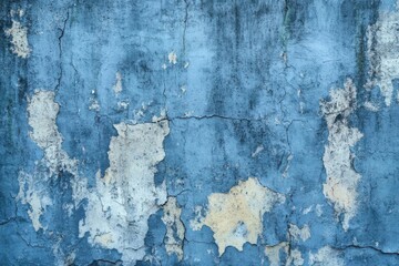 Obraz premium Blue Wall Texture: A Distressed and Faded Background