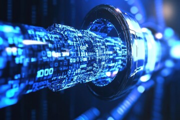 Digital Data Flow: A Futuristic Visualization of Information Transmission