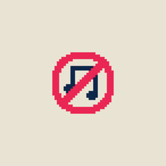 this is no music icon in pixel art, this item good for presentations,stickers, icons, t shirt design,game asset,logo and your project.