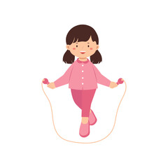 Illustration of Girl Jumping Rope

