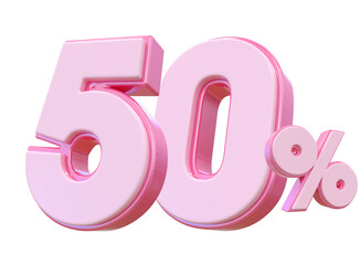 50 Percent Pink Offer in 3D