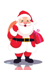 Obraz premium santa claus with a bag of gifts