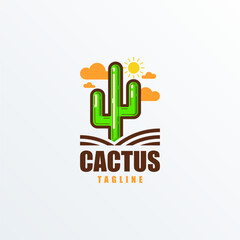 Cactus Modern Logo Vector

