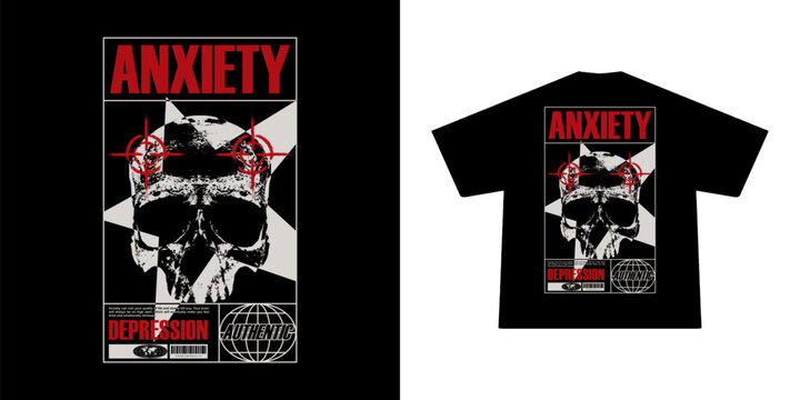 Aesthetic illustration of skul pontilism style Streetwear t shirt design, vector graphic, typographic poster or tshirts street wear and Urban style