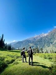 Fototapeta premium hikers in the mountains