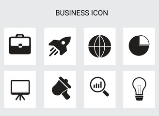 Set of Business icons. web icon set. Outline icons collection. line style. Money, bank, contact, infographic.Print