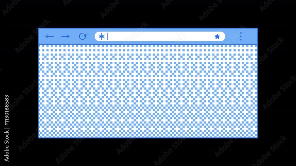 Poster animated web browser window icon in y2k style with ice effect. alpha channel