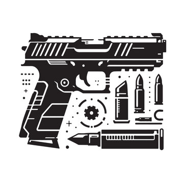 Gun Silhouette vector illustration
