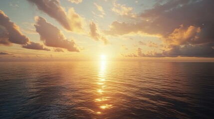 Serene Baltic Sea Sunrise with Vibrant Colors and Calm Water Reflections Creating a Tranquil Seascape Atmosphere at Dawn