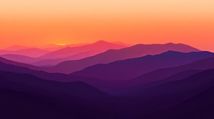 Obraz premium Sunset Gradient: A plain gradient transitioning from warm orange to soft purple. 