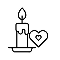candle for mom icon, mother’s day line art, mothers day icon - simple black line art icon of candle for mom, for mother’s Day celebrations mothers day vector art 
