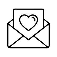 loving message card icon, mother&rsquo;s day line art, mothers day icon - simple black line art icon of loving message card, for mother&rsquo;s Day celebrations mothers day vector art 