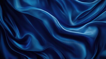 Obraz premium Elegant blue satin fabric texture for graphic design and web design showcasing rich color and smooth drapery ideal for backgrounds.