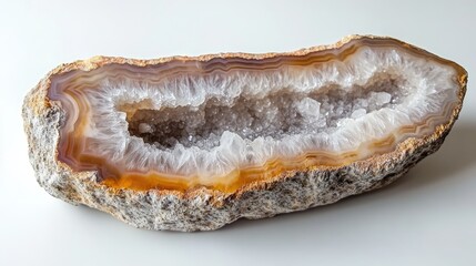 Agate and quartz slice showcasing intricate natural texture and colors in a stunning geological formation