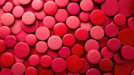 Vibrant abstract background of round red shapes creating a visually striking texture for creative design projects.