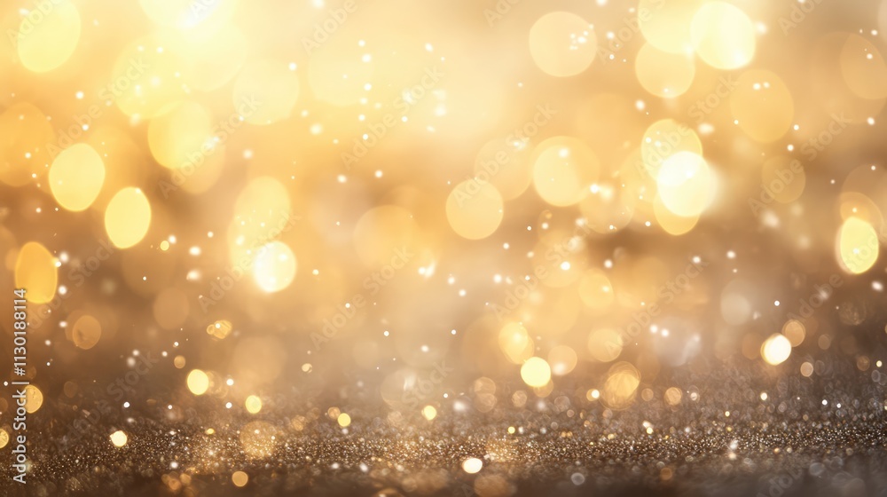 Wall mural warm golden bokeh background with shimmering light effects creating a dreamy beach atmosphere for de
