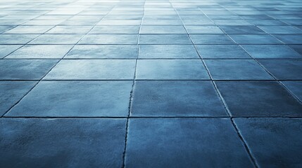 Vintage blue concrete floor texture with tiled smooth finish ideal for backgrounds in design and architectural projects.